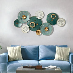 Abstract Turquoise Metal Wall Art - All India Decor