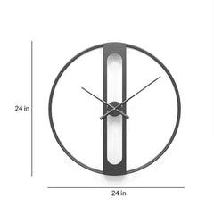 Black Metal Minimalist Metal Wall Clock - All India Decor