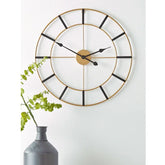 Gold & Black Designer Metal Wall Clock - All India Decor