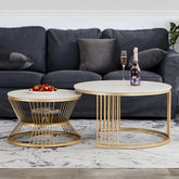 Classic Style Complementing Golden Coffee Table Set of 2 - All India Decor