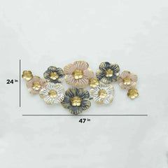Pearl Gold Floral Metal Wall Art - All India Decor