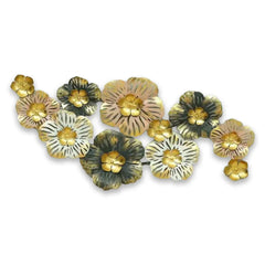 Pearl Gold Floral Metal Wall Art - All India Decor
