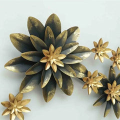Pearl Gold Floral Metal Wall Art - All India Decor
