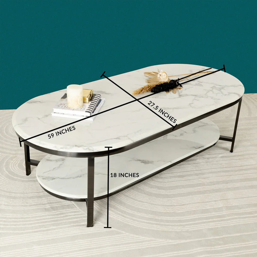 Whispering Essence Coffee Table - Black (STAINLESS STEEL) - All India Decor