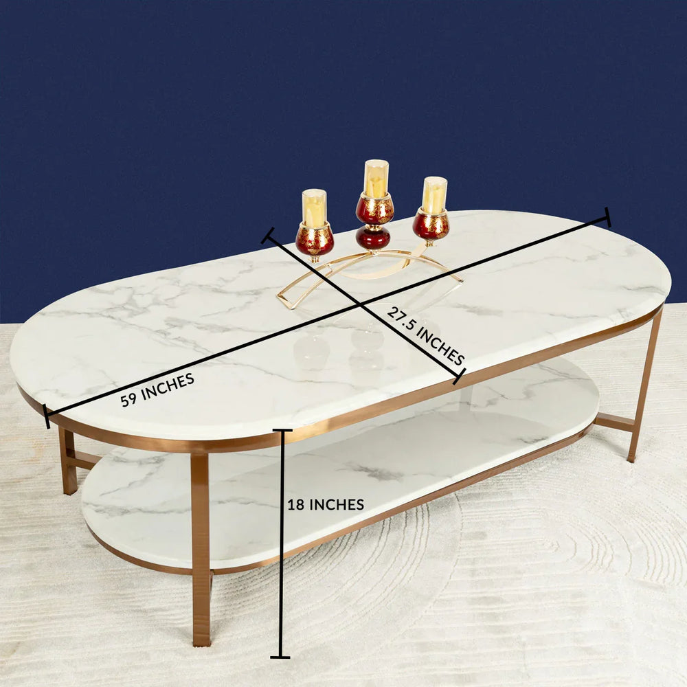 Whispering Essence Rose Gold Coffee Table (STAINLESS STEEL) - All India Decor