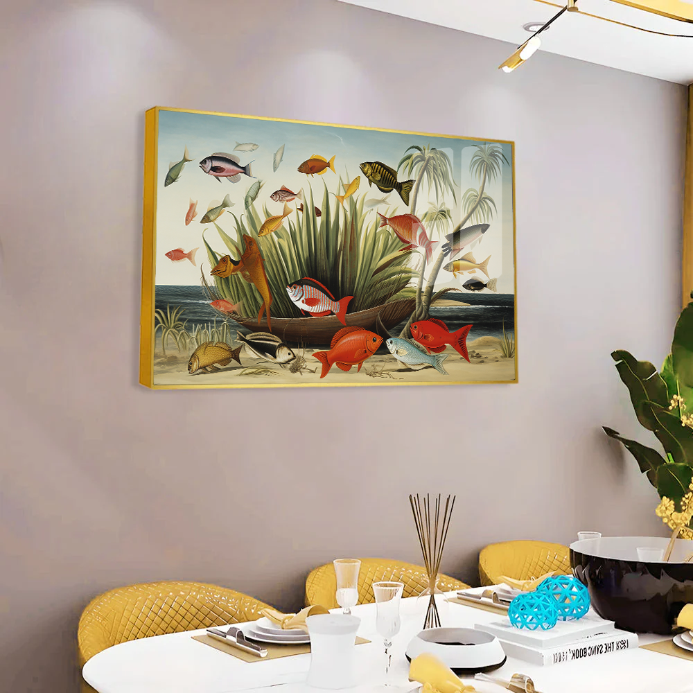 Colorful Dynamic Fish Acrylic Wall Paintings & Arts