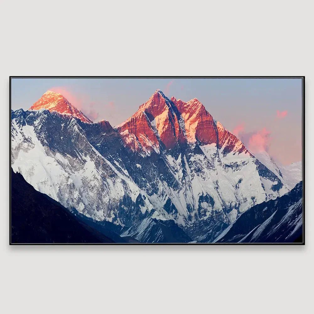 Big Panoramic Beautiful Everest And Lhotse At Sunset Canvas Painting - All India Decor