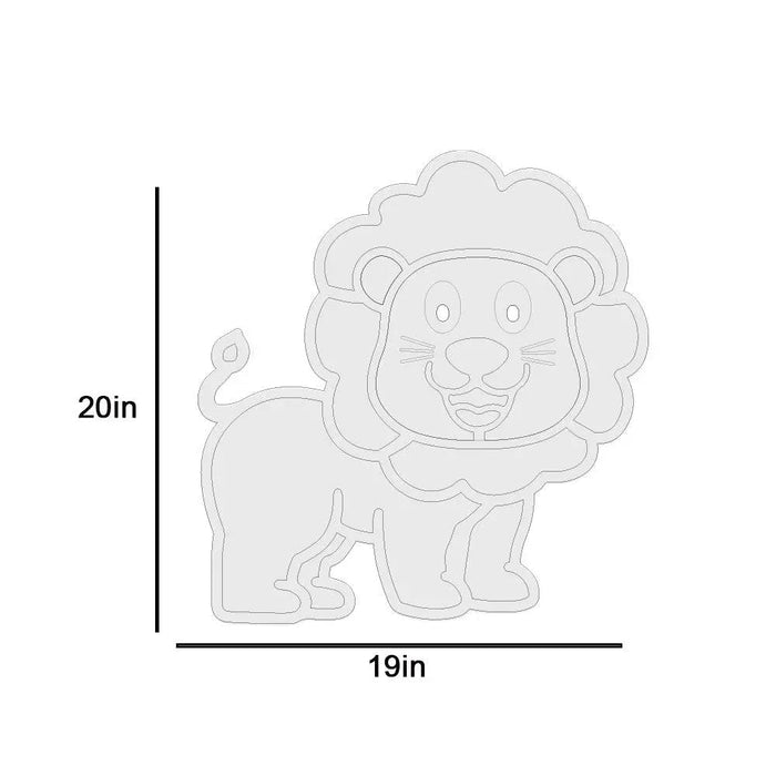 Baby Lion Backlit Wooden Wall Décor