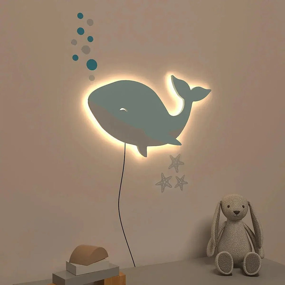 Baby Dolphin Backlit Wooden Wall Décor - All India Decor