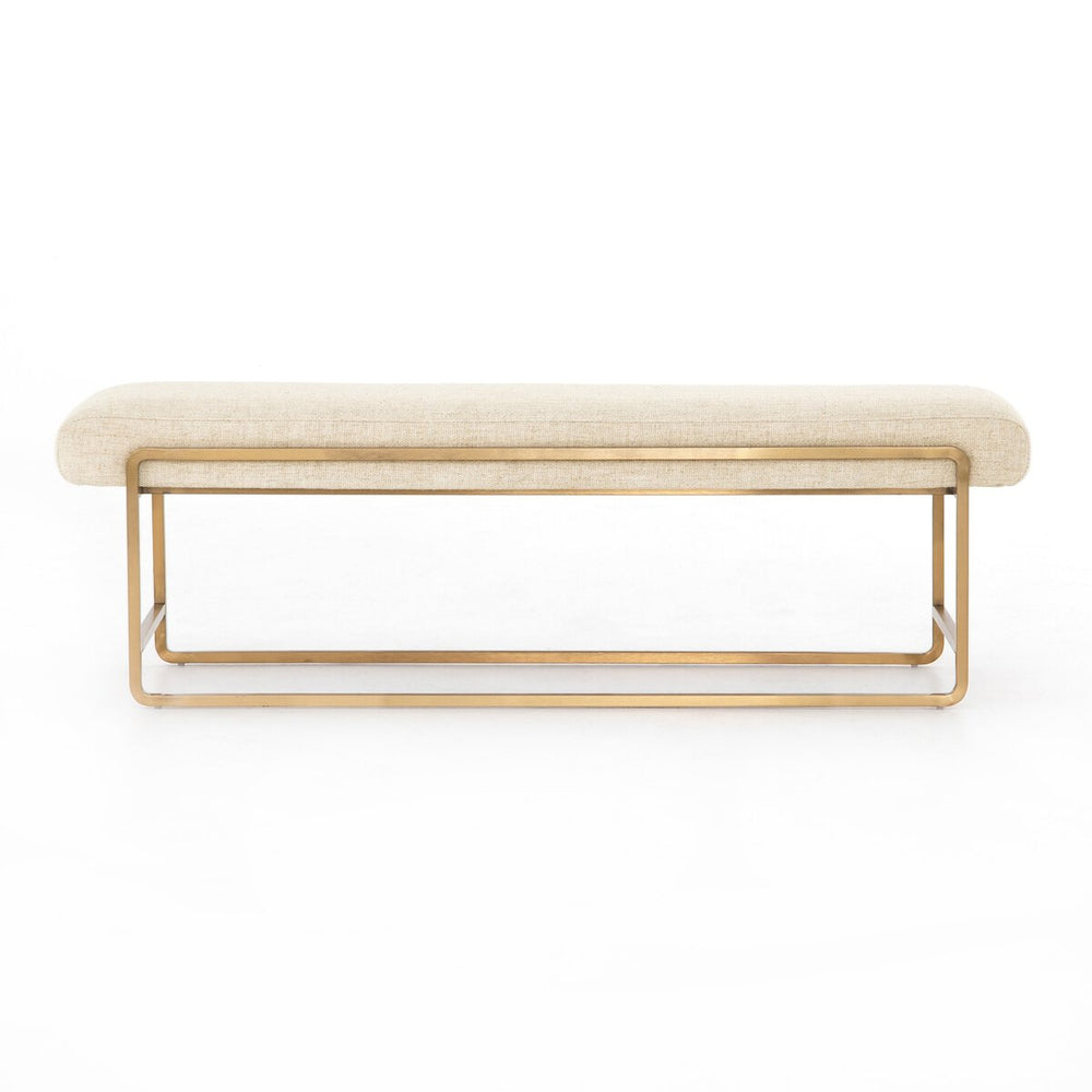 Bench with marble seat and gold frame on a white background