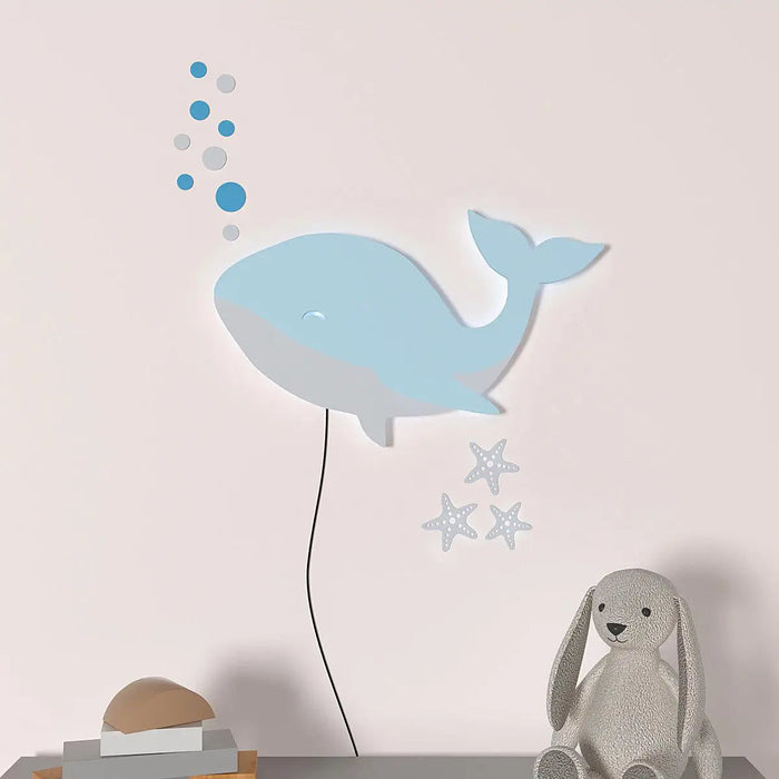 Baby Dolphin Backlit Wooden Wall Décor