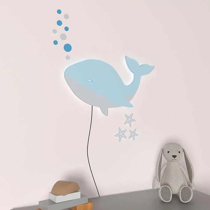 Baby Dolphin Backlit Wooden Wall Décor