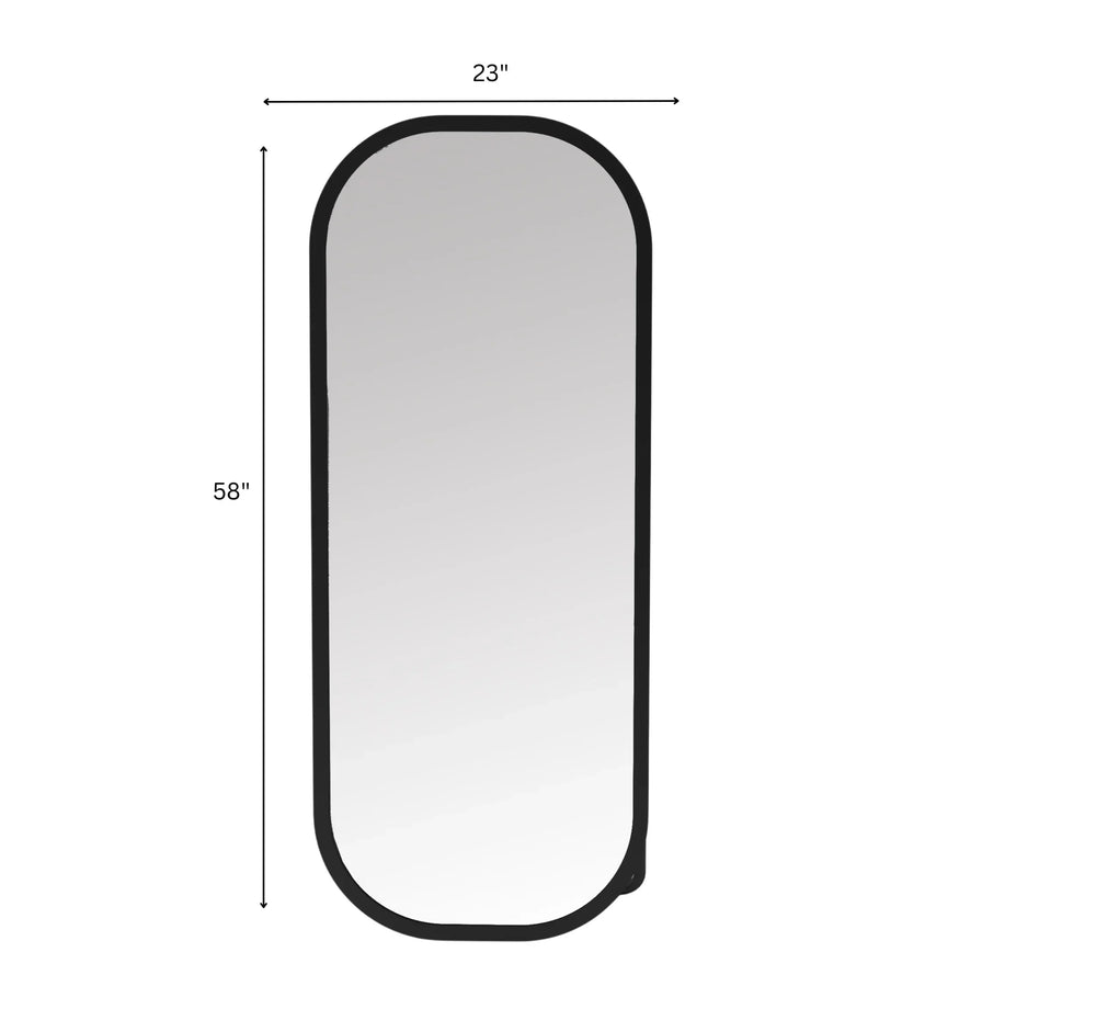 Capsule Metal Floor Mirror (Black) - All India Decor