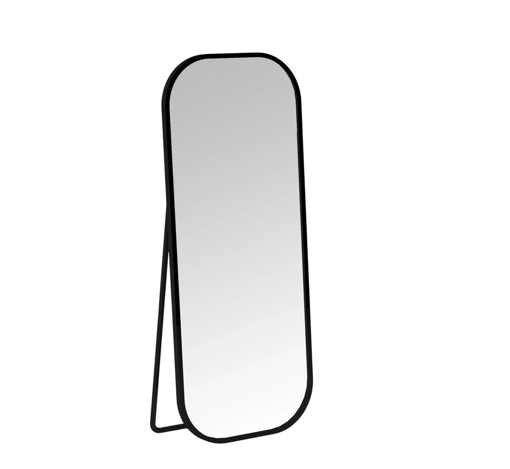 Capsule Metal Floor Mirror (Black) - All India Decor