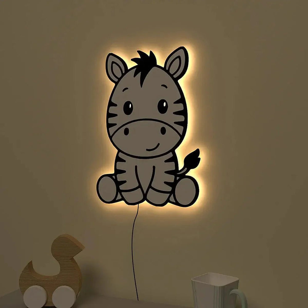 Baby Zebra Backlit Wooden Wall Décor - All India Decor