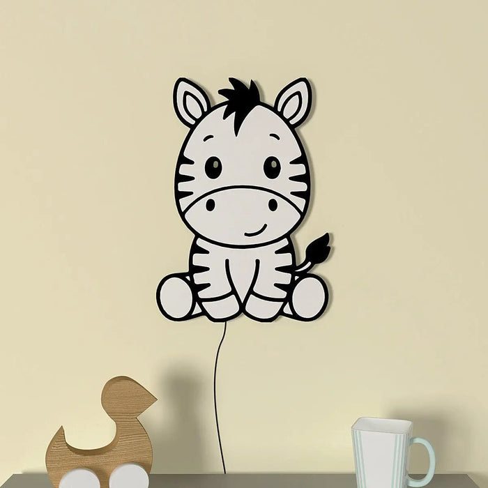 Baby Zebra Backlit Wooden Wall Décor