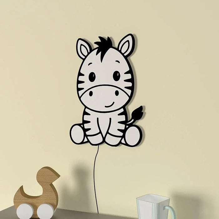 Baby Zebra Backlit Wooden Wall Décor