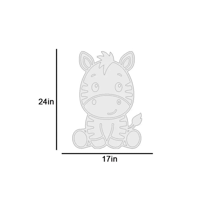 Baby Zebra Backlit Wooden Wall Décor