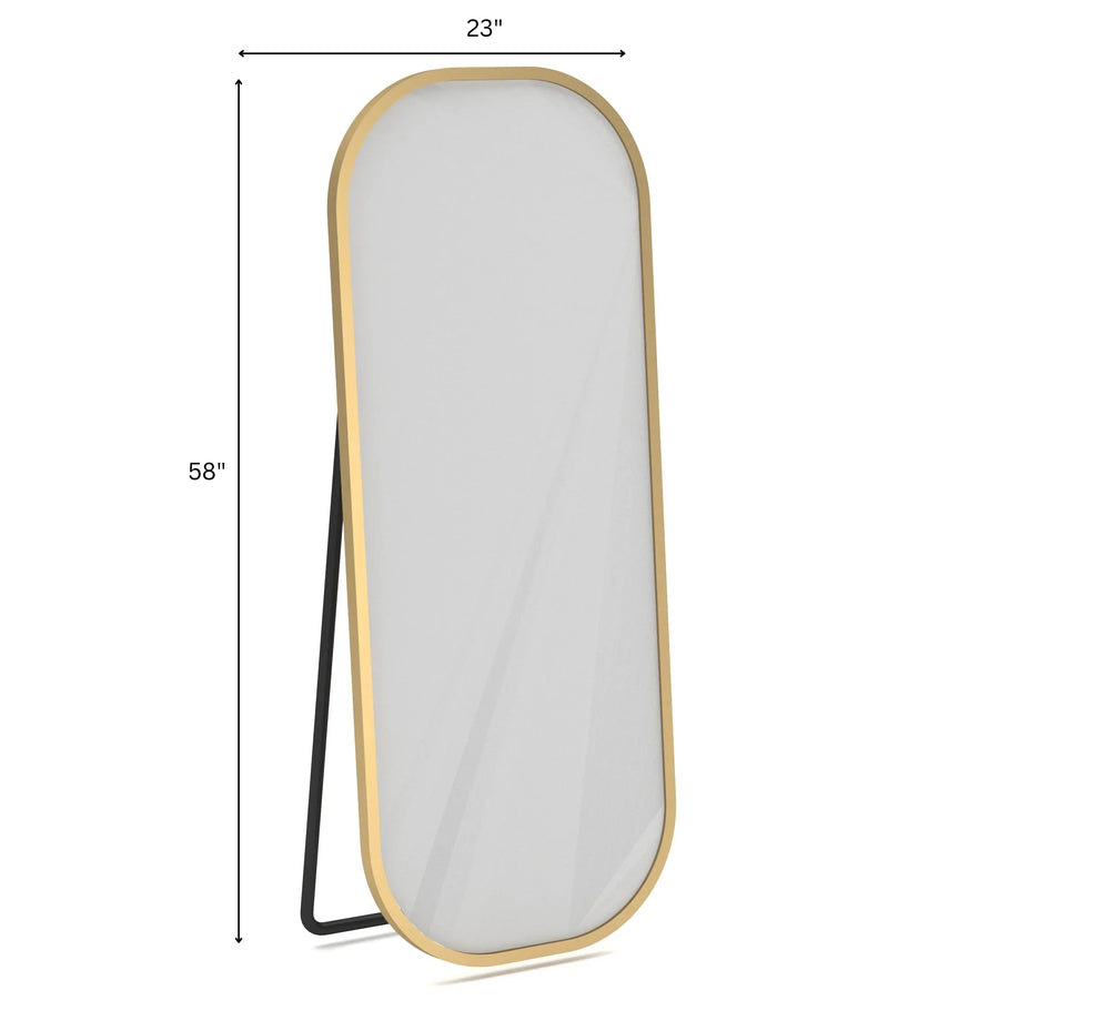 Capsule Metal Floor Mirror (Glam Gold) - All India Decor