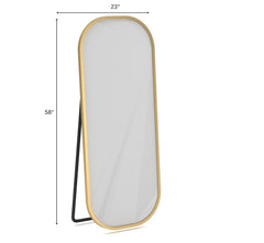 Capsule Metal Floor Mirror (Glam Gold) - All India Decor
