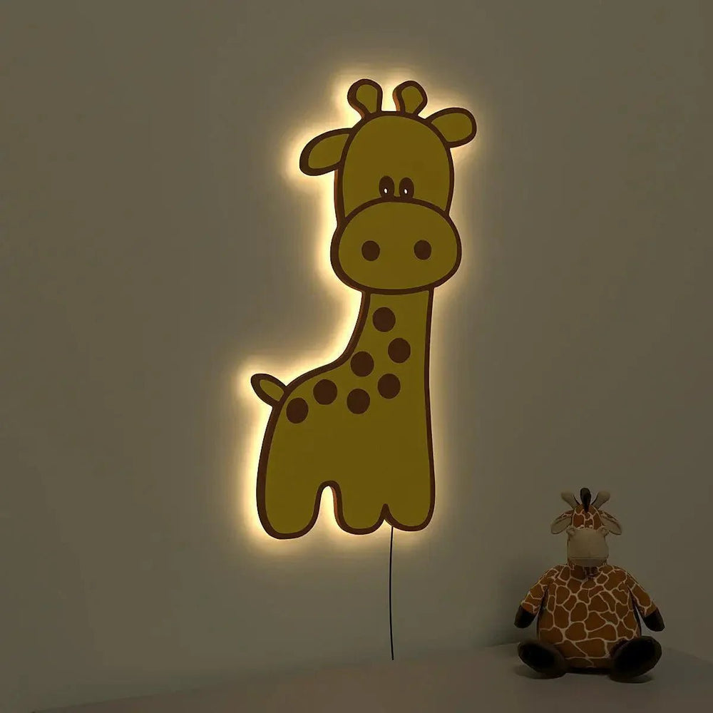 Baby Giraffe Backlit Wooden Wall Décor - All India Decor