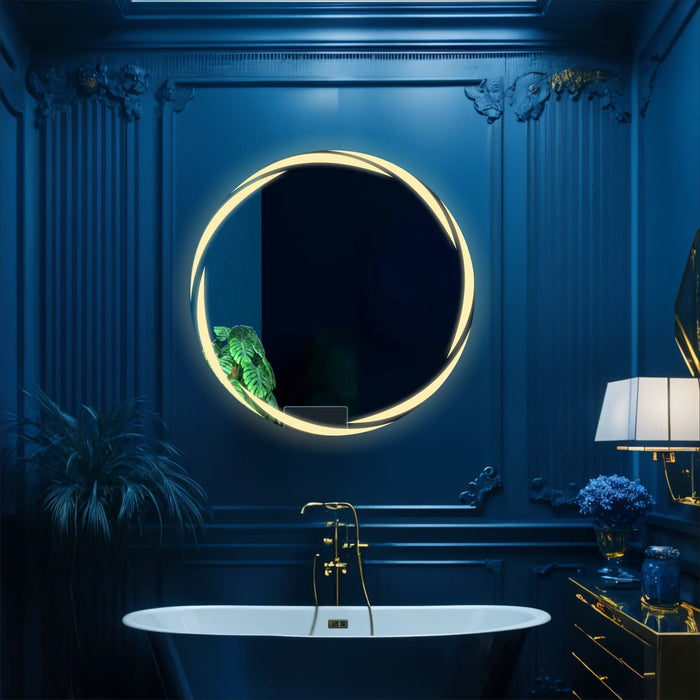 Whirlwind Round  Bathroom LED Mirror