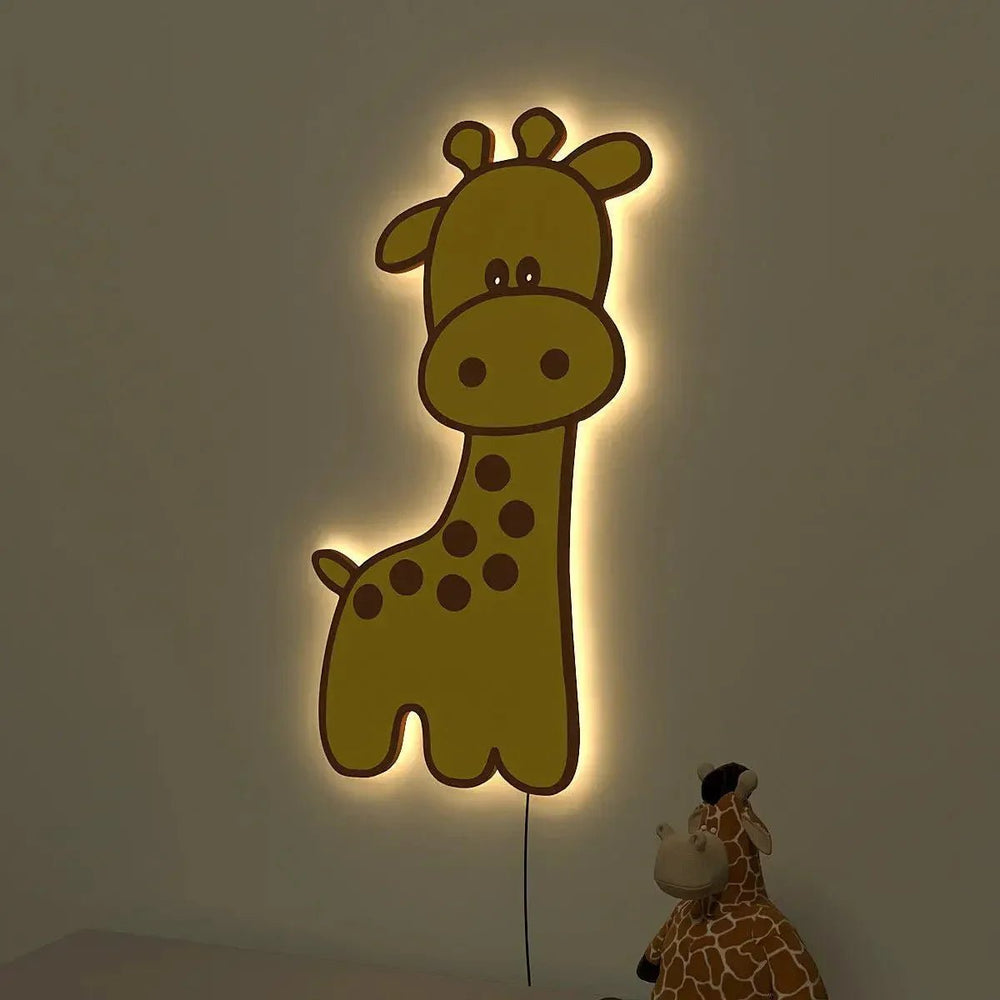 Baby Giraffe Backlit Wooden Wall Décor - All India Decor