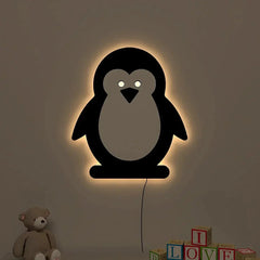 Baby Penguin Backlit Wooden Wall Décor - All India Decor