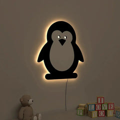 Baby Penguin Backlit Wooden Wall Décor - All India Decor