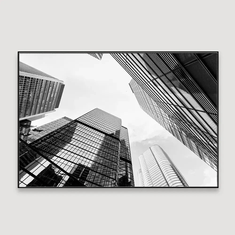 Skyscrapers Panoramic View Framed Wall Art - All India Decor
