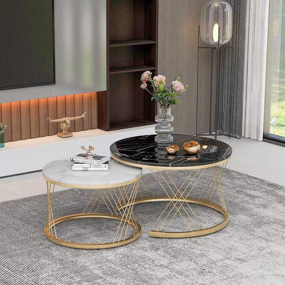 Marble Amaze Nesting Table - All India Decor