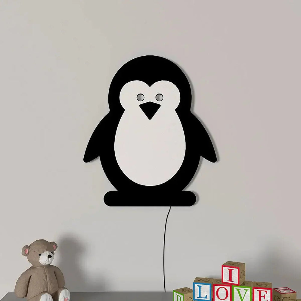 Baby Penguin Backlit Wooden Wall Décor - All India Decor