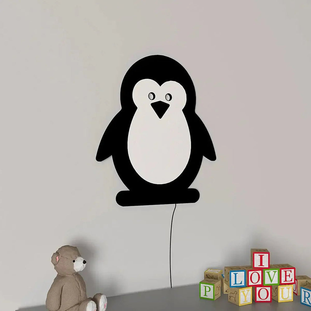 Baby Penguin Backlit Wooden Wall Décor - All India Decor