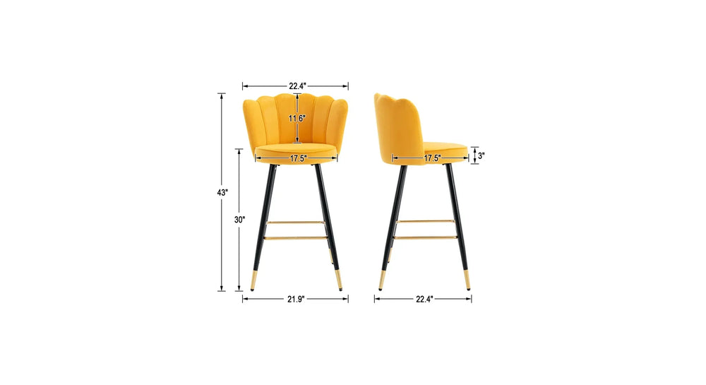 Yellow Color Flower Counter Stool - All India Decor