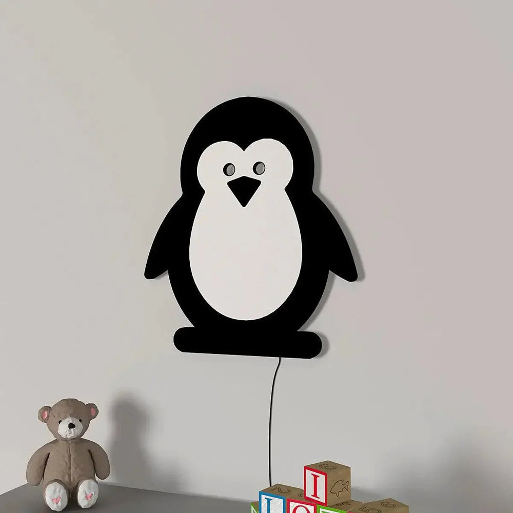 Baby Penguin Backlit Wooden Wall Décor - All India Decor