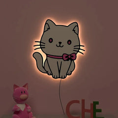Cute Kitten Backlit Wooden Wall Décor - All India Decor