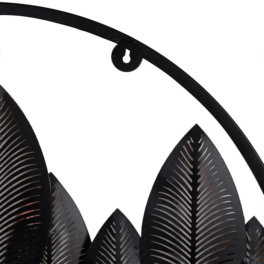 Round Etched Long Leaves Wall Décor for Living Room - All India Decor