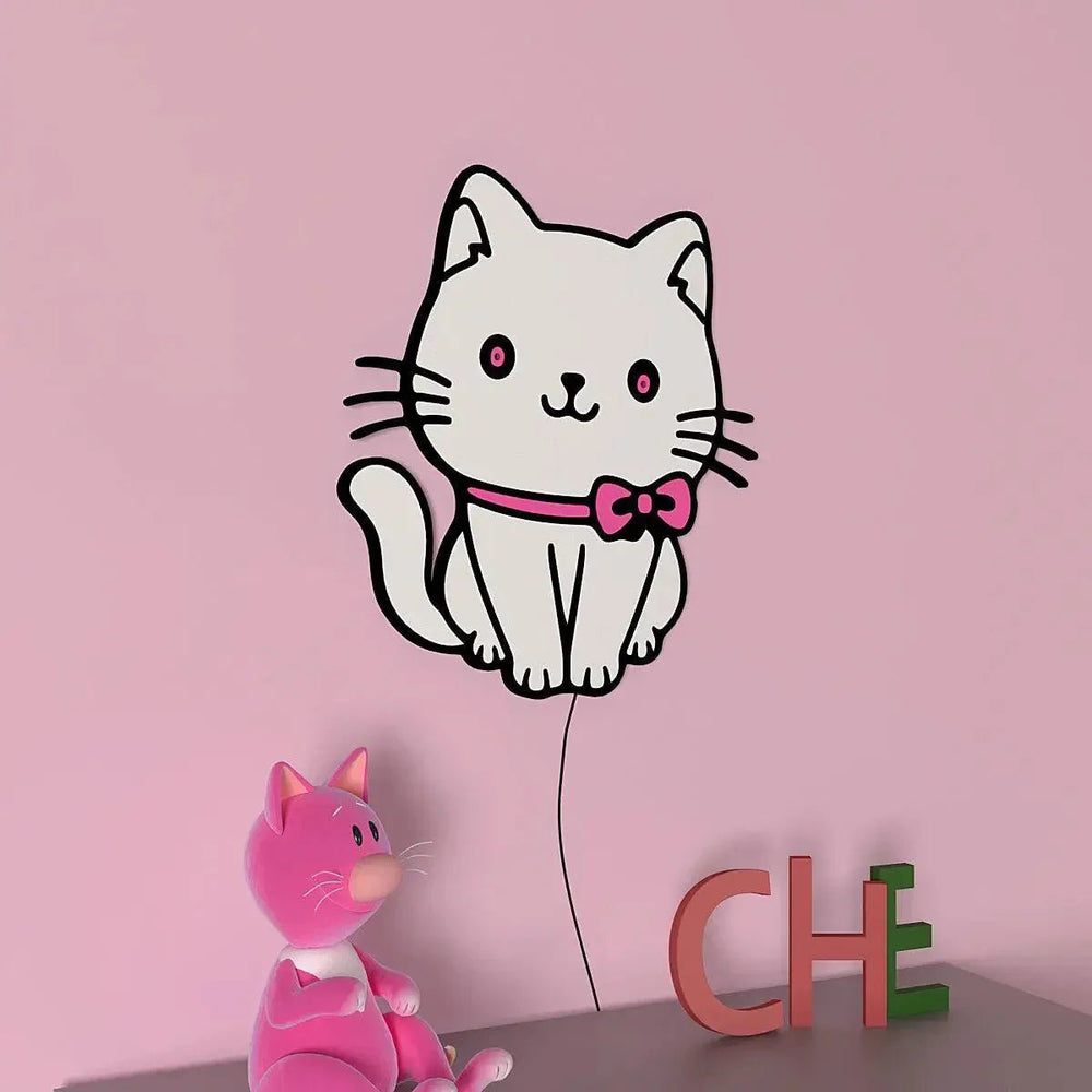 Cute Kitten Backlit Wooden Wall Décor - All India Decor
