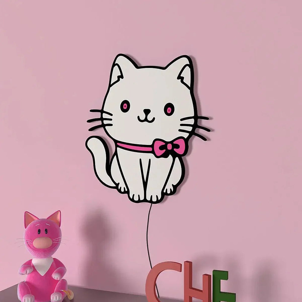 Cute Kitten Backlit Wooden Wall Décor - All India Decor