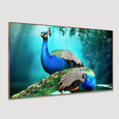 Peacock in Beautiful Forest Canvas Wall Hanging - All India Decor