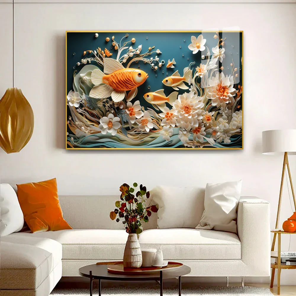 Artistic Fish Acrylic Wall Paintings & Arts - All India Decor