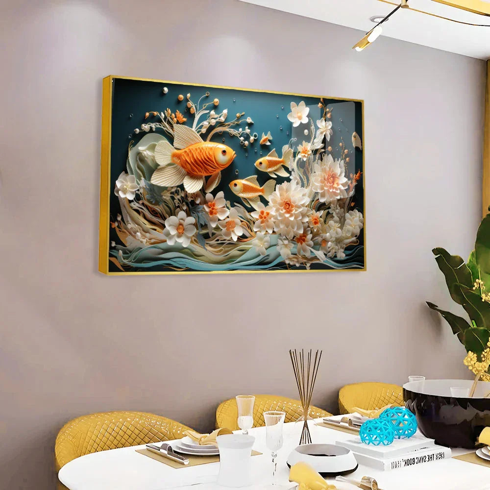 Artistic Fish Acrylic Wall Paintings & Arts - All India Decor