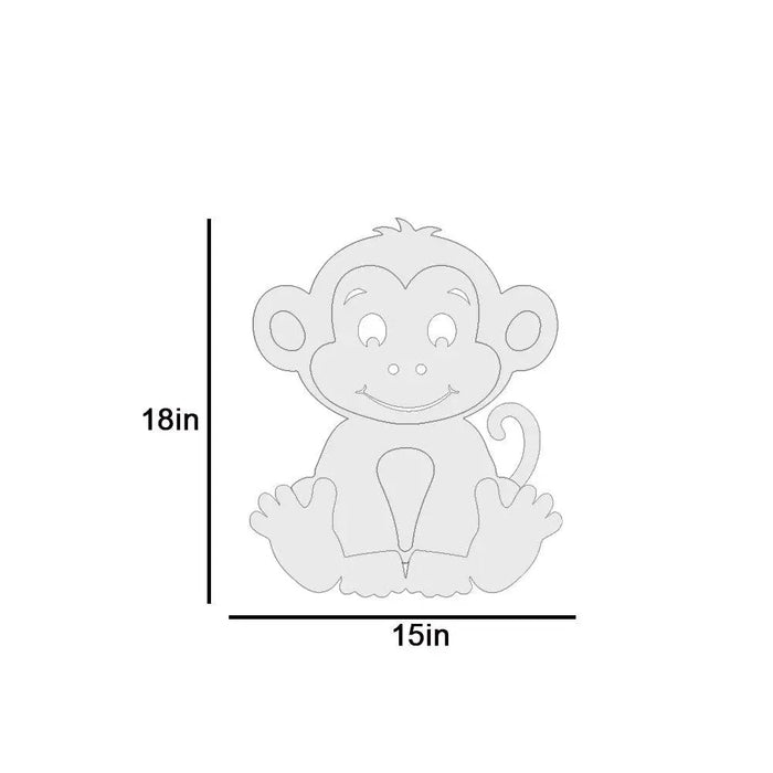 Cheerful Monkey Baby Backlit Wooden Wall Décor