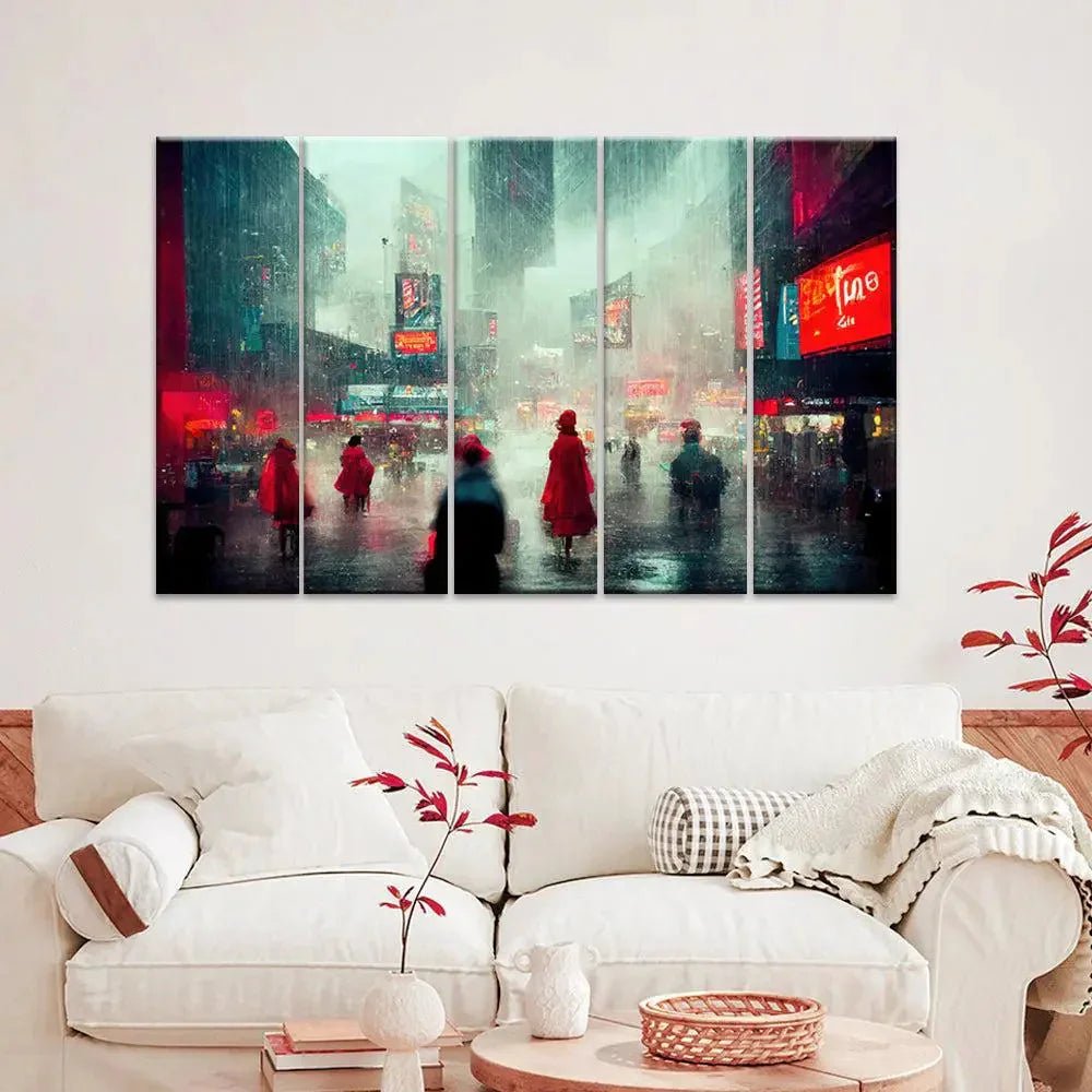 The Red Show Split Wall Art Set of 5 - All India Decor