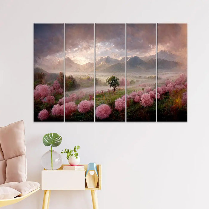 Spring Field Split Wall Art Set of 5