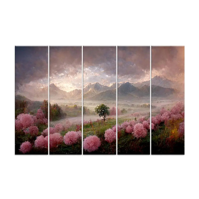 Spring Field Split Wall Art Set of 5