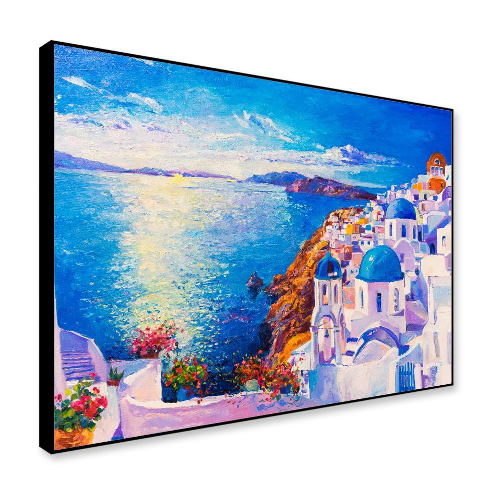 Greece House view Framed Wall Art - All India Decor