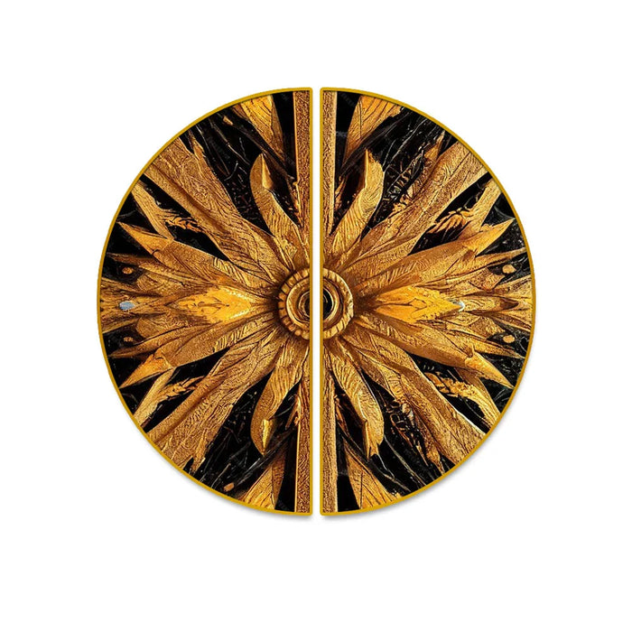 Golden Black And Golden MDF Abstract Wall Décor
