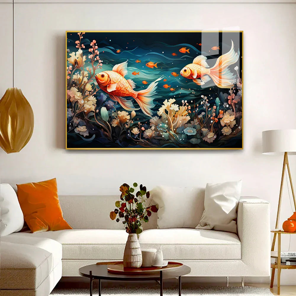 Abstract Fish Acrylic Painting - All India Decor