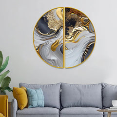 Abstract Texture Background Fluid Art Black White And Gold Paint Splatter Blending Paint Generative Effect - All India Decor